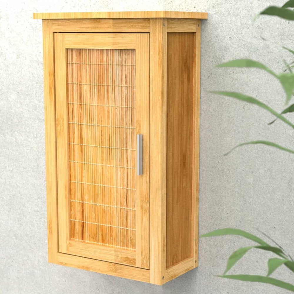 Vidaxl EISL Vysoká skriňa s dvierkami bambus 40x20x70 cm